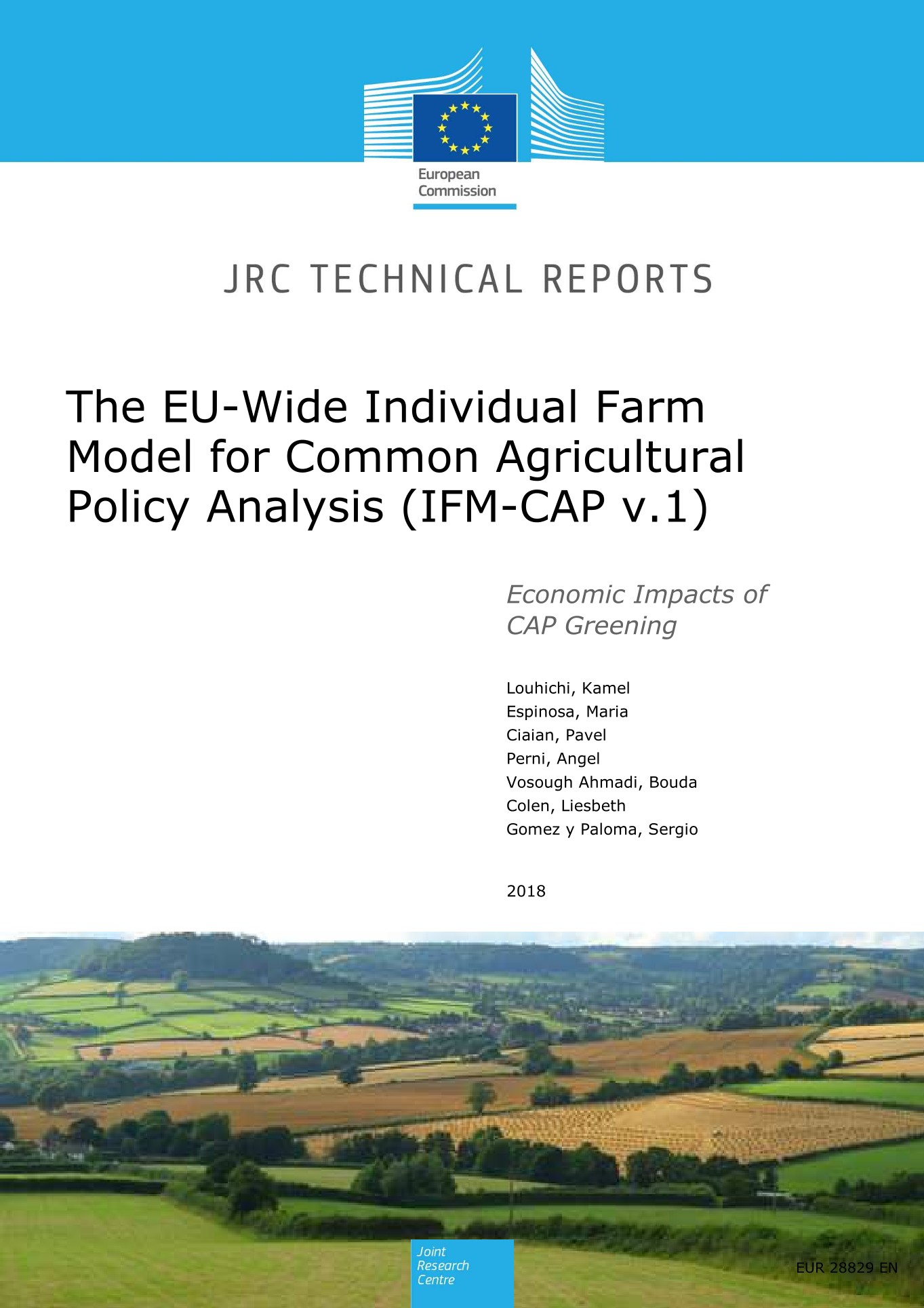 Cover of The EU-wide individual farm model for Common Agricultural Policy analysis (IFM-CAP v.1)